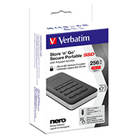 Verbatim Store n Go Ekstern SSD Harddisk m/Keypad 256GB (USB-C)