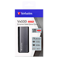 Verbatim Store n Go Vx500 Ekstern SSD Harddisk 120GB (USB-C/USB-A)