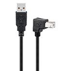 Vinkel USB kabel (A han/B han) - 1m