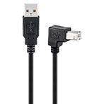Vinkel USB kabel (A han/B han) - 3m