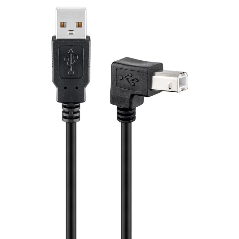 klassisk etiket picnic Vinkel USB kabel (A han/B han) - 3m