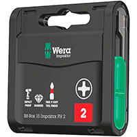 Wera Bit-Box 15 Impaktor PH Krydskrv-bits - PH2 (15 stk)