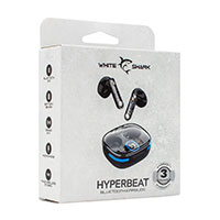 White Shark GEB-TWS37 HyperBeat Earbuds (4 timer) Sort