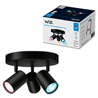 WiZ Imageo LED Spotlampe Rund - 3-spot (Farve) Sort