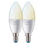 WiZ WiFi Kerte LED pære E14 - 4,9W (40W) Hvid - 2-Pack
