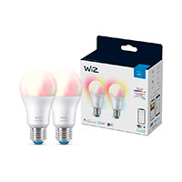 WiZ WiFi LED pære E27 - 8W (60W) Farve - 2-Pack