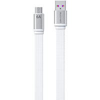 WK Design Flat MicroUSB Kabel 1,3m (USB-A/MicroUSB) Hvid