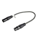 XLR adapter kabel 0,30m (3-pin Han til 5-pin Hun) Mørkegrå