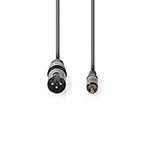 XLR adapter kabel 1,5m (3-pin Han/RCA Han) Nedis