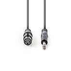 XLR adapter kabel 1,5m stereo (3-pin Hun/6,35mm Han) Nedis
