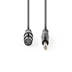 XLR adapter kabel 10m Mono (3-pin Hun/6,35mm Han) Nedis