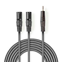 XLR adapter kabel 3m (2x 3-pin Han/1x 3,5mm Han) Nedis