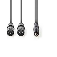 XLR adapter kabel 3m (2x 3-pin Han/1x 3,5mm Han) Nedis