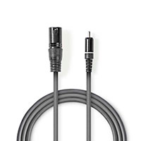 XLR adapter kabel 3m (3-pin Han/RCA Han) Nedis