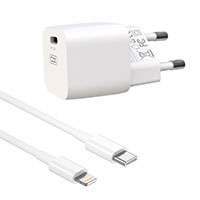 XO CE01B USB-C Lader PD 20W + USB-C/Lightning kabel(1xUSB-C)