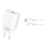 XO CE02D USB Lader QC 3.0 18W + Lightning/USB-A Kabel