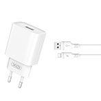 XO CE02D USB Lader QC 3.0 18W + USB-C/USB-A Kabel