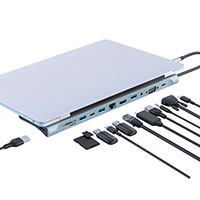 XO HUB010 Dock (HDMI/VGA/USB-C/USB-A/RJ45/SD/MicroSD)