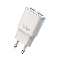 XO L92C USB Lader 2,4A + microUSB kabel (2xUSB-A) Hvid