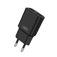XO L92C USB Lader 2,4A + microUSB kabel (2xUSB-A) Sort