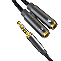 XO NB-R197 Minijack Splitter (3,5mm til 3,5mm/Mikrofon)