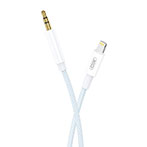 XO NB-R211A Lightning til Minijack Kabel 1m - Hvid/Blå