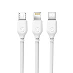 XO NB103 Multikabel 2,1A 1m (Lightning/USB-C/microUSB) Hvid