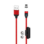 XO NB128 3-i-1 2,4A USB Multikabel - 1m (USB-C/Lightning/MicroUSB)