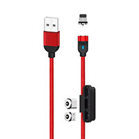 XO NB128 3-i-1 2,4A USB Multikabel - 1m (USB-C/Lightning/MicroUSB)