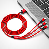 XO NB173 Multikabel 2,4A 1,2m (Lightning/USB-C/microUSB) Rd