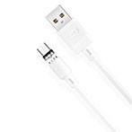 XO NB187 Micro USB til USB-A Kabel 2,1A -1m (Magnetisk) Hvid