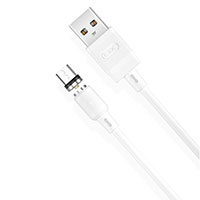 XO NB187 Micro USB til USB-A Kabel 2,1A -1m (Magnetisk) Hvid