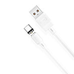 XO NB187 USB-C Kabel Magnetisk 2,1A - 1m (USB-C/USB-A) Hvid