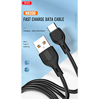 XO NB200 USB-C Kabel 2,1A - 2m (USB-A/USB-C) Hvid