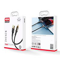 XO NB229 Clear Lightning Kabel 1m (Lightning/USB-A) Sort