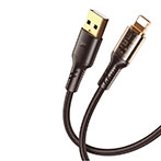 XO NB229 Clear Lightning Kabel 1m (Lightning/USB-A) Sort