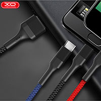 XO NB54 Multikabel 3A - 1,2m (Lightning/USB-C/microUSB)