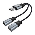 XO USB-C til Minijack + USB-C Adapter
