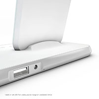 Zens Alu. Qi Stander 2x10W m/Dock (+USB) Hvid