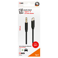 2GO USB-C til Minijack kabel - 1m (USB-C/3,5mm)