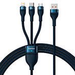 Baseus Flash II USB-A/C Multikabel 100W - 1,5m (3-i-1) Bl