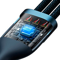 Baseus Flash II USB-A/C Multikabel 100W - 1,5m (3-i-1) Bl