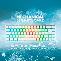 Deltaco Gaming WK95B Trdls 65% Tastatur m/RGB (Kailh Brown) Hvid