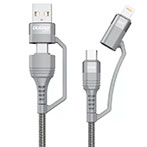 Dudao 100W Multikabel - 1m (USB-C/USB-A/Lightning)