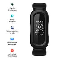 Fitbit Ace 3 Brne Smartwatch - Sort/Rd