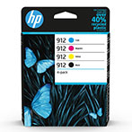 HP 912 Multipack Blkpatron (315 sider) Sort/Cyan/Magenta/Gul