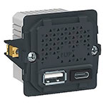 LK Fuga dobbelt 5V USB A+C lader (1 modul) u/afdkning