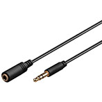 Minijack forlnger kabel Slim - 0,5m (Sort)