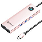Orico 10-i-1 USB-C Hub (USB-A/3,5mm/SD/TF/HDMI/Ethernet/USB-C) Rose Gold