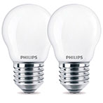 Philips Krone LED pre E27 Mat - 4,3W (40W) 2-Pack